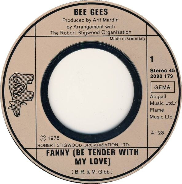 Cover zu Bee Gees - Fanny (Be Tender With My Love) | 1976 | Vinyl, Stereo, 45 RPM, 7