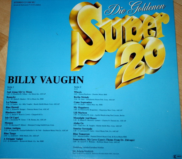 Cover zu Billy Vaughn - Die Goldenen Super 20 | Vinyl | Jazz, Pop | Germany Schallplatten Ankauf