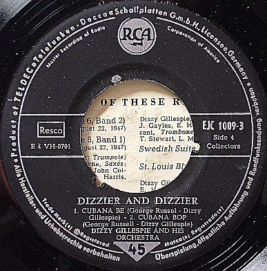 Cover zu Dizzy Gillespie And His Orchestra - Dizzier And Dizzier | 1957 | Vinyl | Jazz, Latin | Germany