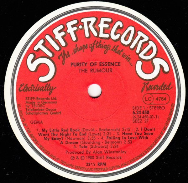 Cover zu The Rumour - Purity Of Essence | 1980 | LP, Album | Rock | Germany