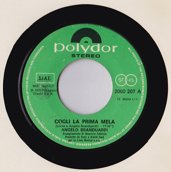 Cover zu Angelo Branduardi - Cogli La Prima Mela | 1979 | Vinyl | Pop | Italy Schallplatten Ankauf
