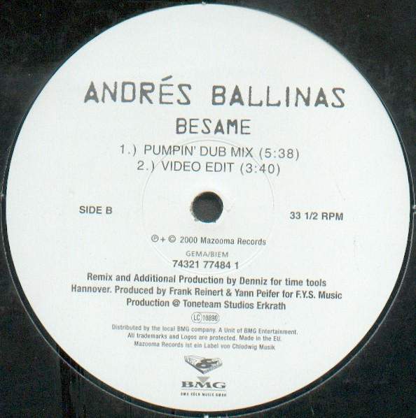 Cover zu Andres Ballinas - Besame | 2000 | Vinyl | Electronic, Latin | Germany Schallplatten Ankauf