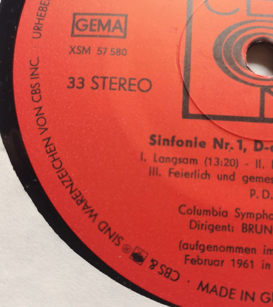 Cover zu Bruno Walter Dirigiert Gustav Mahler, Columbia Symphony Orchestra - Sinfonie Nr.1 In D-Dur (Der Titan) | Vinyl | Classical | Germany