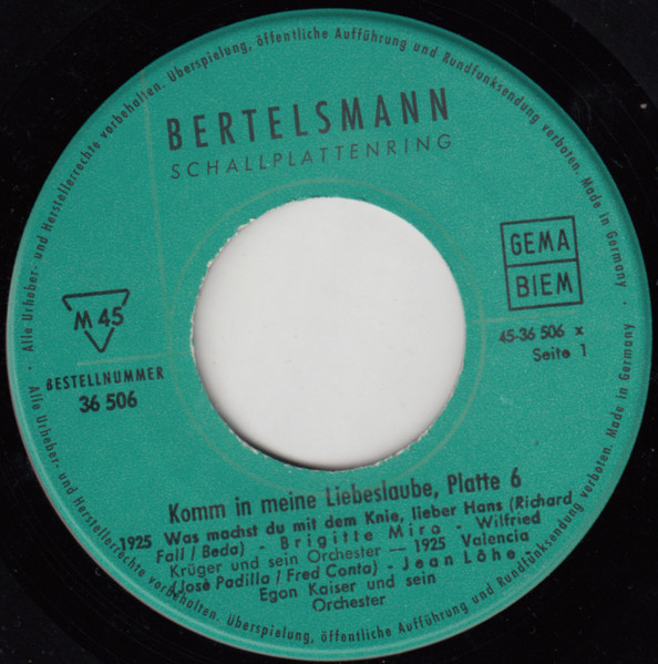 Cover zu Various - Die Schönsten Schlager Der Letzten 50 Jahre - Serie 1, Platte 6 | Vinyl | Pop | Germany Schallplatten Ankauf