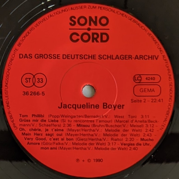 Cover zu Andy Borg / Jacqueline Boyer - Das Grosse Deutsche Schlager-Archiv | 1990 | Vinyl | Pop | Germany Schallplatten Ankauf