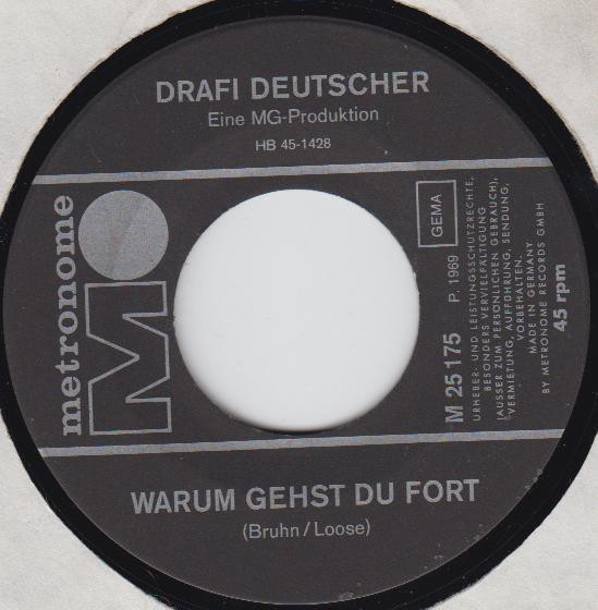 Cover zu Drafi Deutscher - Man Muss Auch Mal Vergessen Können / Warum Gehst Du Fort | 1969 | Vinyl | Rock, Pop | Germany Schallplatten Ankauf