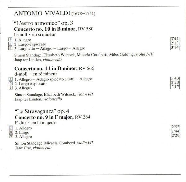 Cover zu Antonio Vivaldi, The English Concert, Trevor Pinnock - Violin Concertos (From