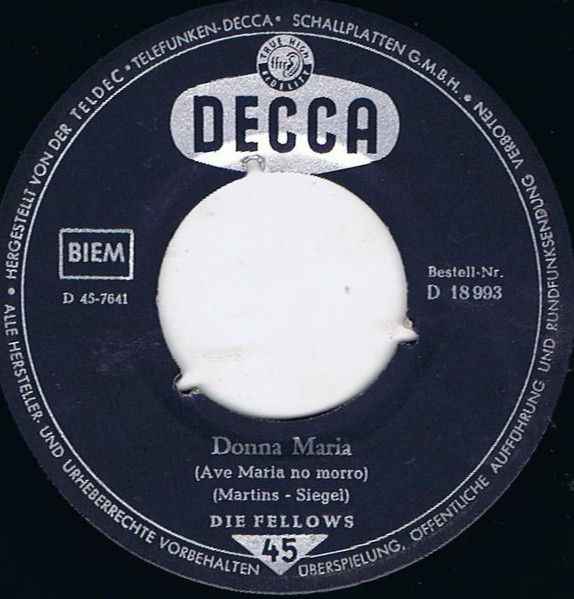 Cover zu Die Fellows - Donna Maria | 1959 | Vinyl | Pop | Germany