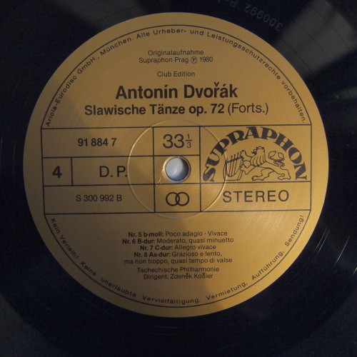Cover zu Antonín Dvořák - The Czech Philharmonic Orchestra, Zdeněk Košler - Die Slawischen Tänze Op.46 Und 72 (Gesamtaufnahme) | 1980 | Vinyl | Classical | Germany