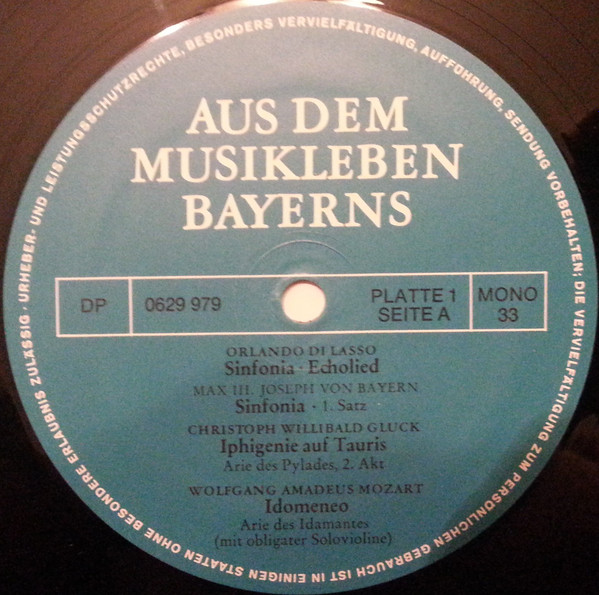 Cover zu Various - Aus Dem Musikleben Bayerns | Vinyl | Classical, Folk, World, & Country | Germany