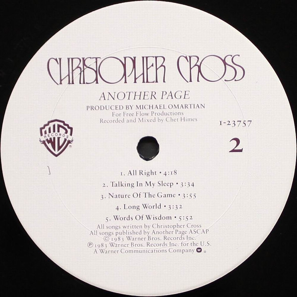 Cover zu Christopher Cross - Another Page | 1983 | Vinyl | Rock, Pop | US