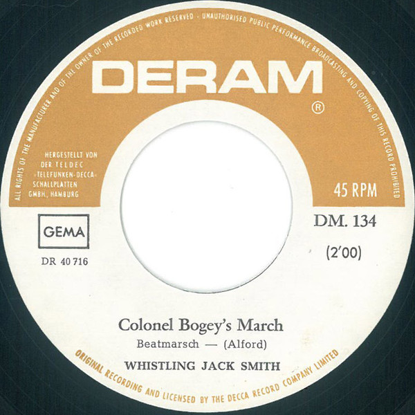 Cover zu Whistling Jack Smith - Colonel Bogey's March / Ja-Da | 1968 | Vinyl | Pop | Germany