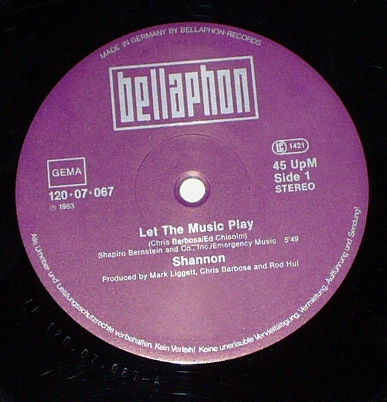 Cover zu Shannon - Let The Music Play (Special-Remix) | 1983 | Vinyl | Electronic | Germany Schallplatten Ankauf