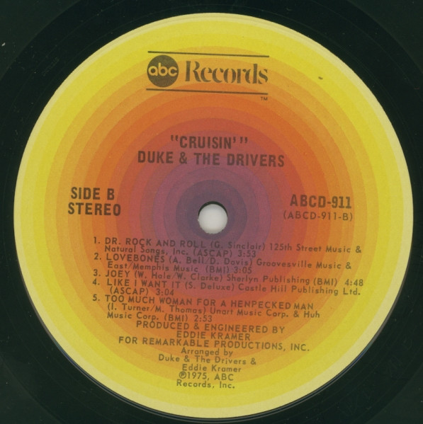 Cover zu Duke & The Drivers - Cruisin' | 1975 | Vinyl | Rock, Funk / Soul | US