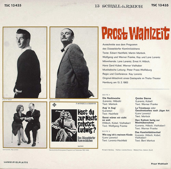 Cover zu Das Düsseldorfer Kom(m)ödchen - Prost Wahlzeit | 1965 | Vinyl | Non-Music | Germany Schallplatten Ankauf