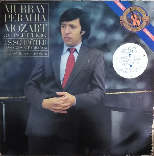 Cover zu Wolfgang Amadeus Mozart, Johann Samuel Schröter - Murray Perahia, English Chamber Orchestra - 3 Concerti. K. 107 • Piano Concerto Op. 3, No. 3 | 1984 | Vinyl | Classical | Netherlands