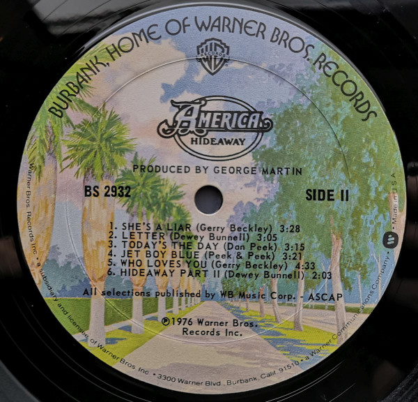 Cover zu America (2) - Hideaway | 1976 | Vinyl | Rock, Pop | US
