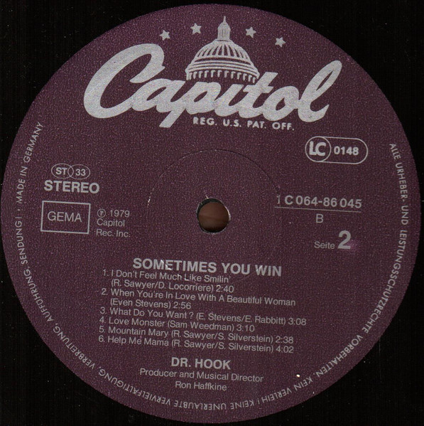 Cover zu Dr. Hook - Sometimes You Win | 1979 | Vinyl | Rock, Funk / Soul | Germany