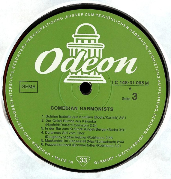 Cover zu Comedian Harmonists - Comedian Harmonists | 1975 | Vinyl, LP, Album, Mono, Compilation | Pop | Germany