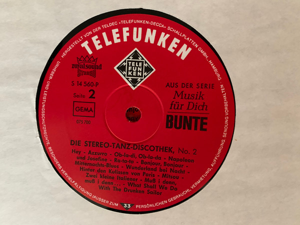 Cover zu Various - Die Stereo-Tanz-Diskothek Nr. 2 | Vinyl | Pop | Germany
