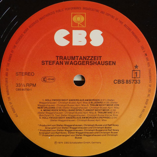Cover zu Stefan Waggershausen - Traumtanzzeit | 1982 | Vinyl, LP, Album, Reissue | Rock, Pop | Germany