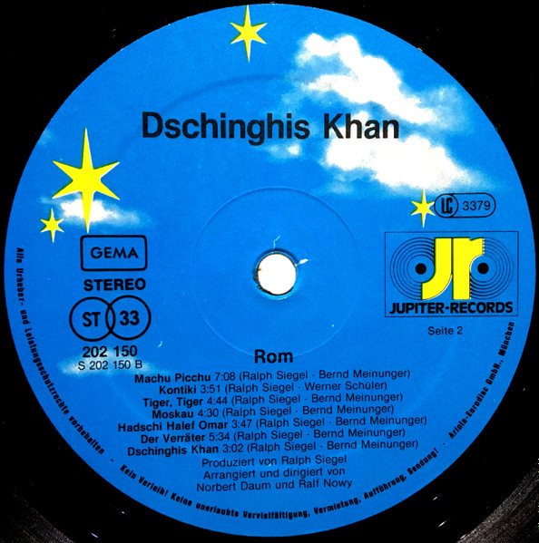 Cover zu Dschinghis Khan - Rom | 1980 | LP, Album, Gat | Electronic, Pop, Folk, World, & Country | Germany
