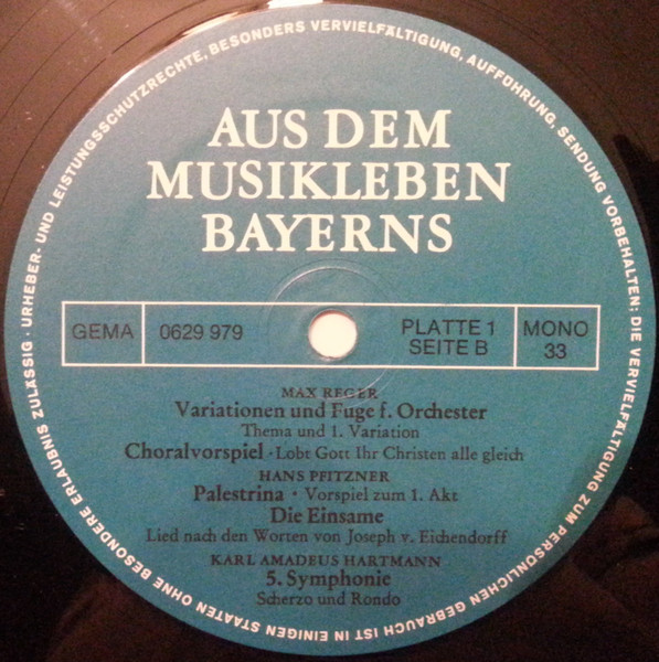 Cover zu Various - Aus Dem Musikleben Bayerns | Vinyl | Classical, Folk, World, & Country | Germany Schallplatten Ankauf