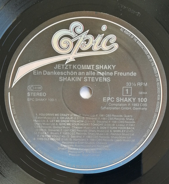Cover zu Shakin' Stevens - Jetzt Kommt Shaky (Ein Dankeschön An Alle Meine Freunde) | 1983 | LP, Gat, Comp, S/Edition | Rock | Europe