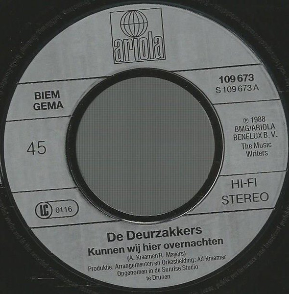 Cover zu De Deurzakkers - Kunnen Wij Hier Overnachten | 1988 | Vinyl | Pop | Netherlands Schallplatten Ankauf