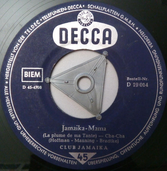 Cover zu Club Jamaika - Milch Von Der Cocosnuß / Jamaika-Mama | 1959 | Vinyl | Jazz, Pop | Germany Schallplatten Ankauf