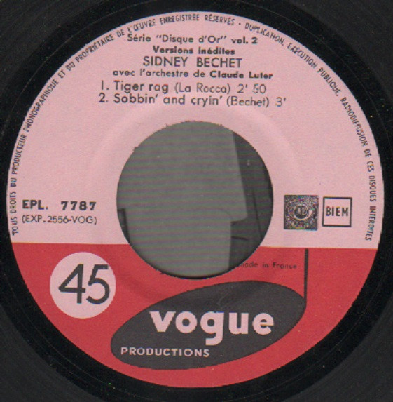 Cover zu Sidney Bechet - Tiger Rag | 1961 | Vinyl | Jazz | France Schallplatten Ankauf