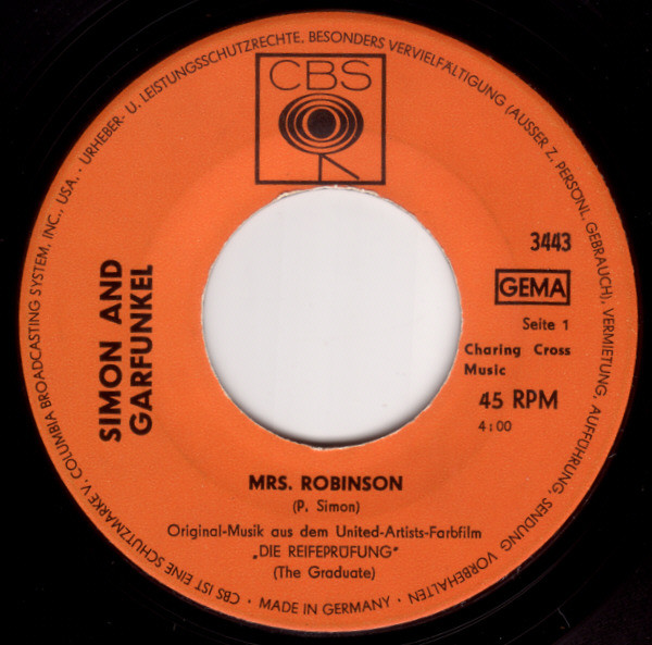 Cover zu Simon & Garfunkel - Mrs. Robinson | Vinyl | Rock, Pop, Stage & Screen | Germany