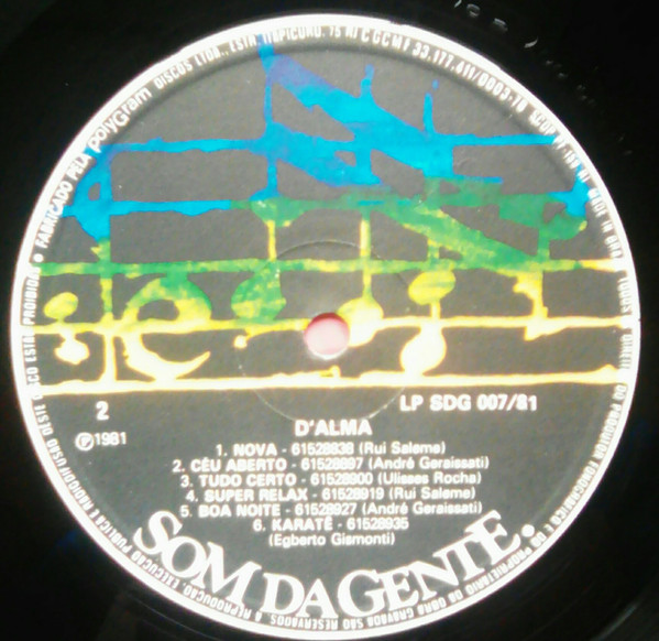 Cover zu D'Alma - D'Alma | 1981 | Vinyl | Jazz | Brazil Schallplatten Ankauf