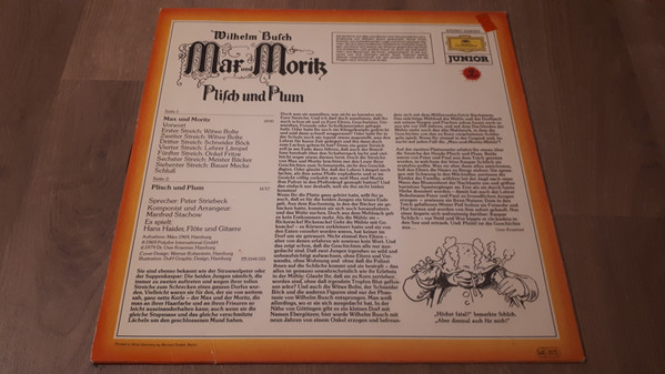 Cover zu Wilhelm Busch - Max Und Moritz | Plisch Und Plum | 1979 | Vinyl | Non-Music, Children's | Germany Schallplatten Ankauf