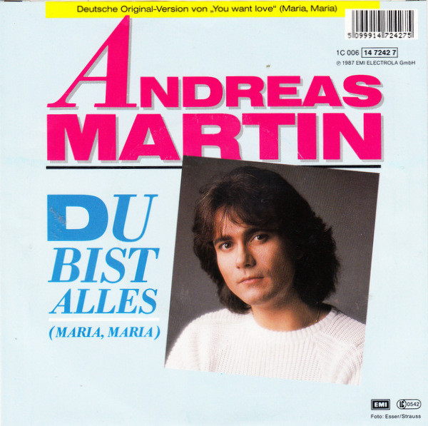 Cover zu Andreas Martin (2) - Du Bist Alles (Maria, Maria) | 1987 | Vinyl | Pop | Germany Schallplatten Ankauf
