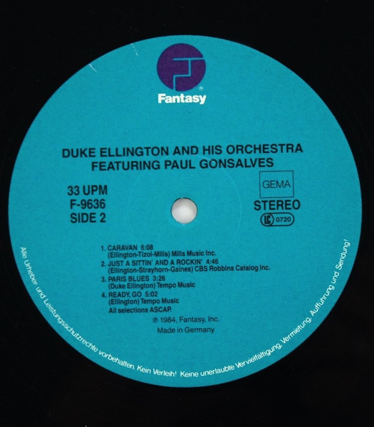 Cover zu Duke Ellington And His Orchestra Featuring Paul Gonsalves - Featuring Paul Gonsalves | 1984 | Vinyl | Jazz | Germany