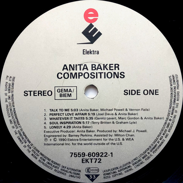 Cover zu Anita Baker - Compositions | 1990 | Vinyl | Jazz, Funk / Soul | UK & Europe