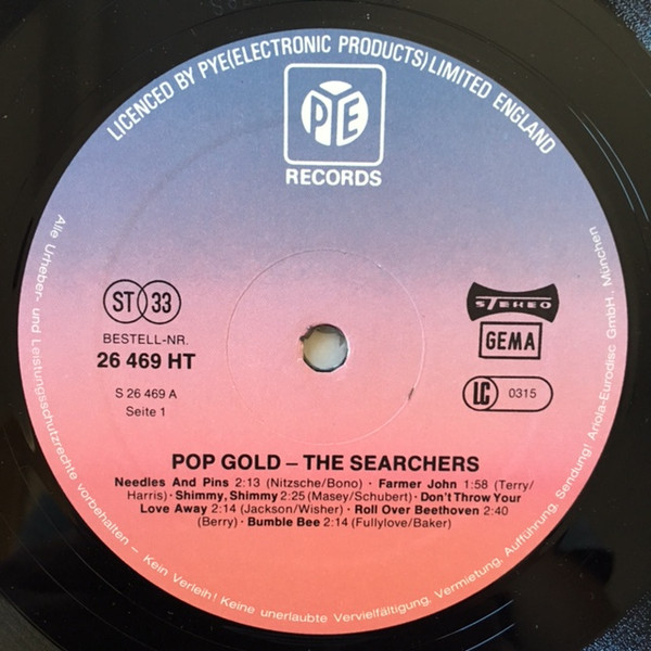 Cover zu The Searchers - Pop Gold | 1978 | Vinyl | Rock | Germany Schallplatten Ankauf