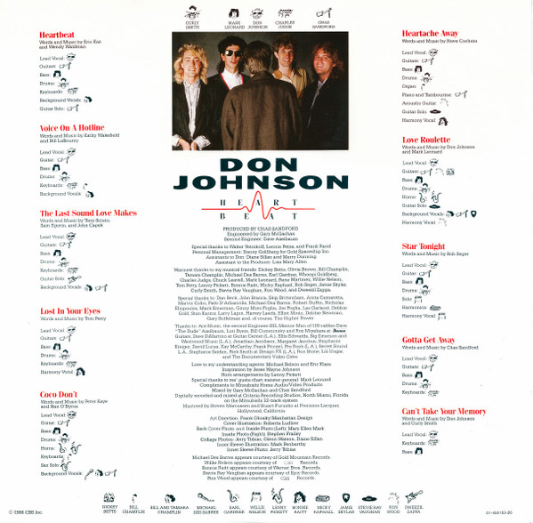 Cover zu Don Johnson - Heartbeat | 1986 | Vinyl | Rock, Pop | Europe Schallplatten Ankauf