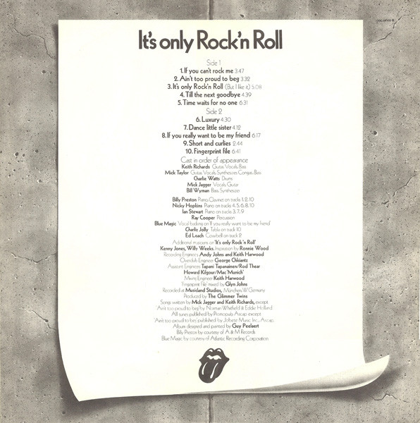 Cover zu The Rolling Stones - It's Only Rock 'N Roll | 1974 | LP, Album | Rock | Germany