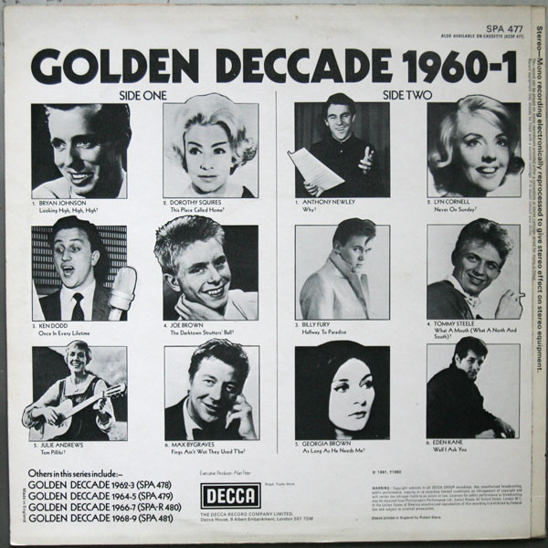 Cover zu Various - Golden Deccade 1960-1 | 1974 | Vinyl | Rock, Blues, Pop | UK
