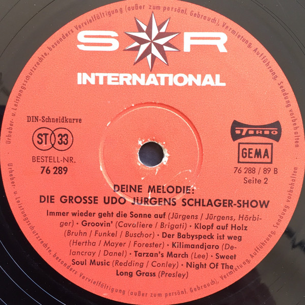 Cover zu Various - Deine Melodie - Die Grosse Udo Jürgens Schlager Show | 1967 | Vinyl | Funk / Soul, Pop | Germany Schallplatten Ankauf
