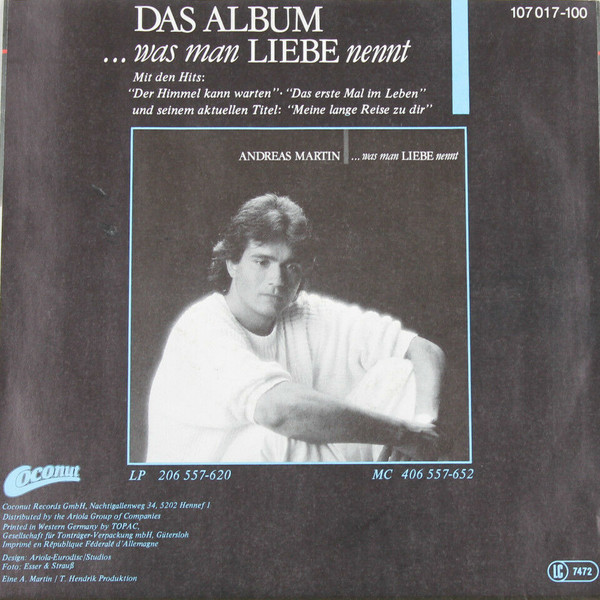 Cover zu Andreas Martin (2) - Meine Lange Reise Zu Dir | 1984 | 7