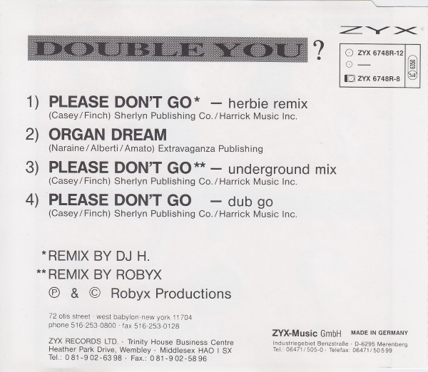 Cover zu Double You - Please Don't Go (Remix) | 1992 | Vinyl | Electronic | Europe