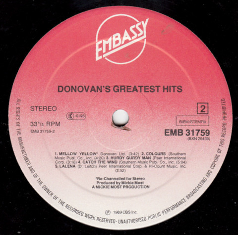 Cover zu Donovan - Donovan's Greatest Hits | 1979 | Vinyl | Rock | Europe