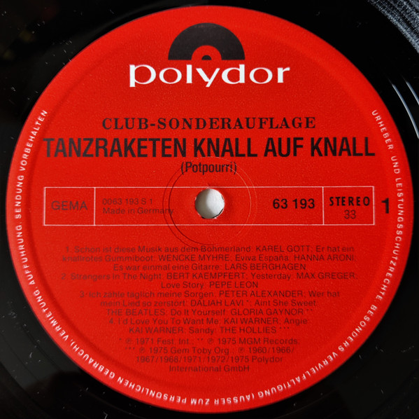 Cover zu Various - Tanzraketen Knall Auf Knall | 1975 | Vinyl | Rock, Pop | Germany
