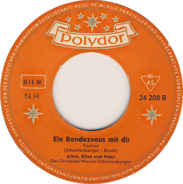Cover zu Alice & Ellen Kessler Und Peter Kraus - Mondschein Und Liebe (Sweet Love) | 1960 | Vinyl | Pop | Germany