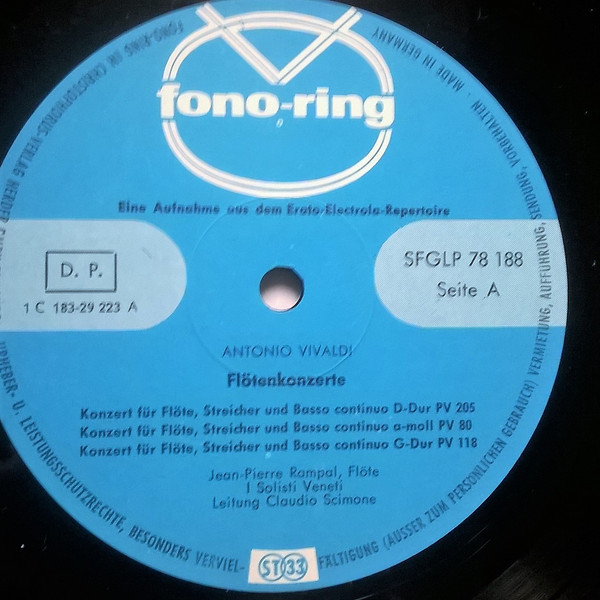 Cover zu Antonio Vivaldi - Flötenkonzerte | Vinyl | Classical | Germany