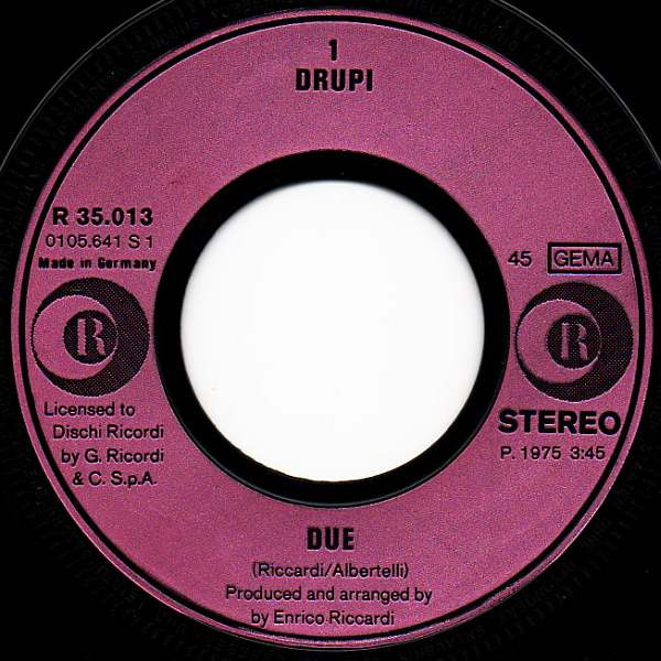 Cover zu Drupi (2) - Due | 1975 | Vinyl, 7