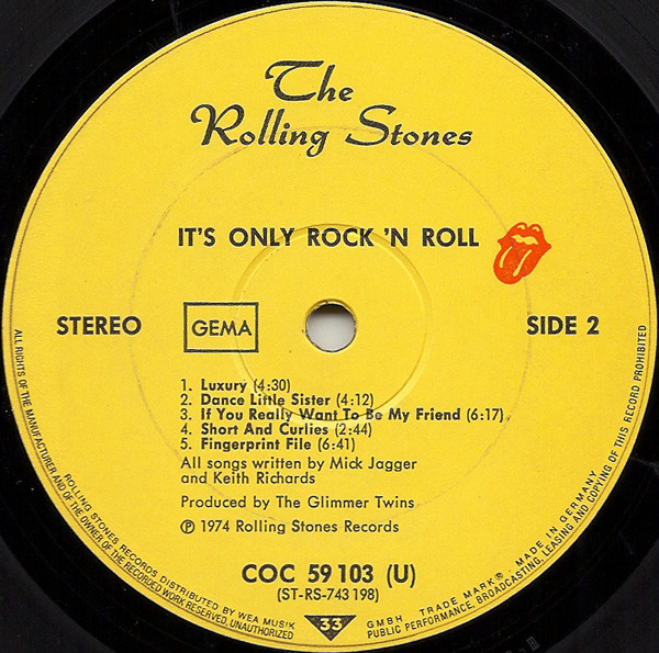 Cover zu The Rolling Stones - It's Only Rock 'N Roll | 1974 | LP, Album | Rock | Germany Schallplatten Ankauf